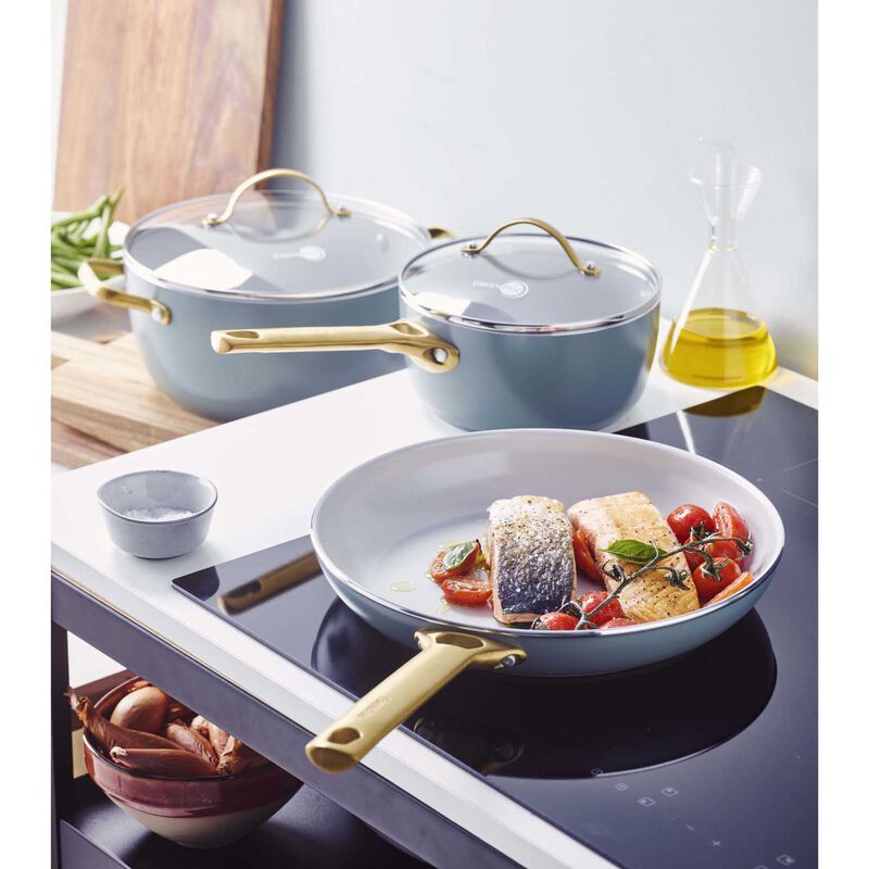 Greenpan Padova 6 (10) Piece PFAS Free Cookset - Smokey Blue image number 3